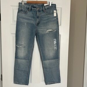 Old navy slouchy straight crop jeans